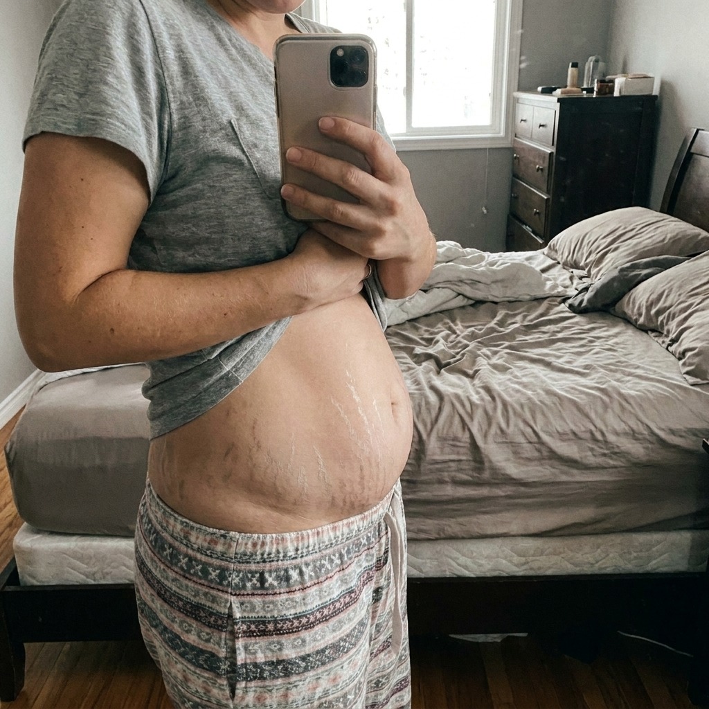 Antes · Barriga · pós-parto